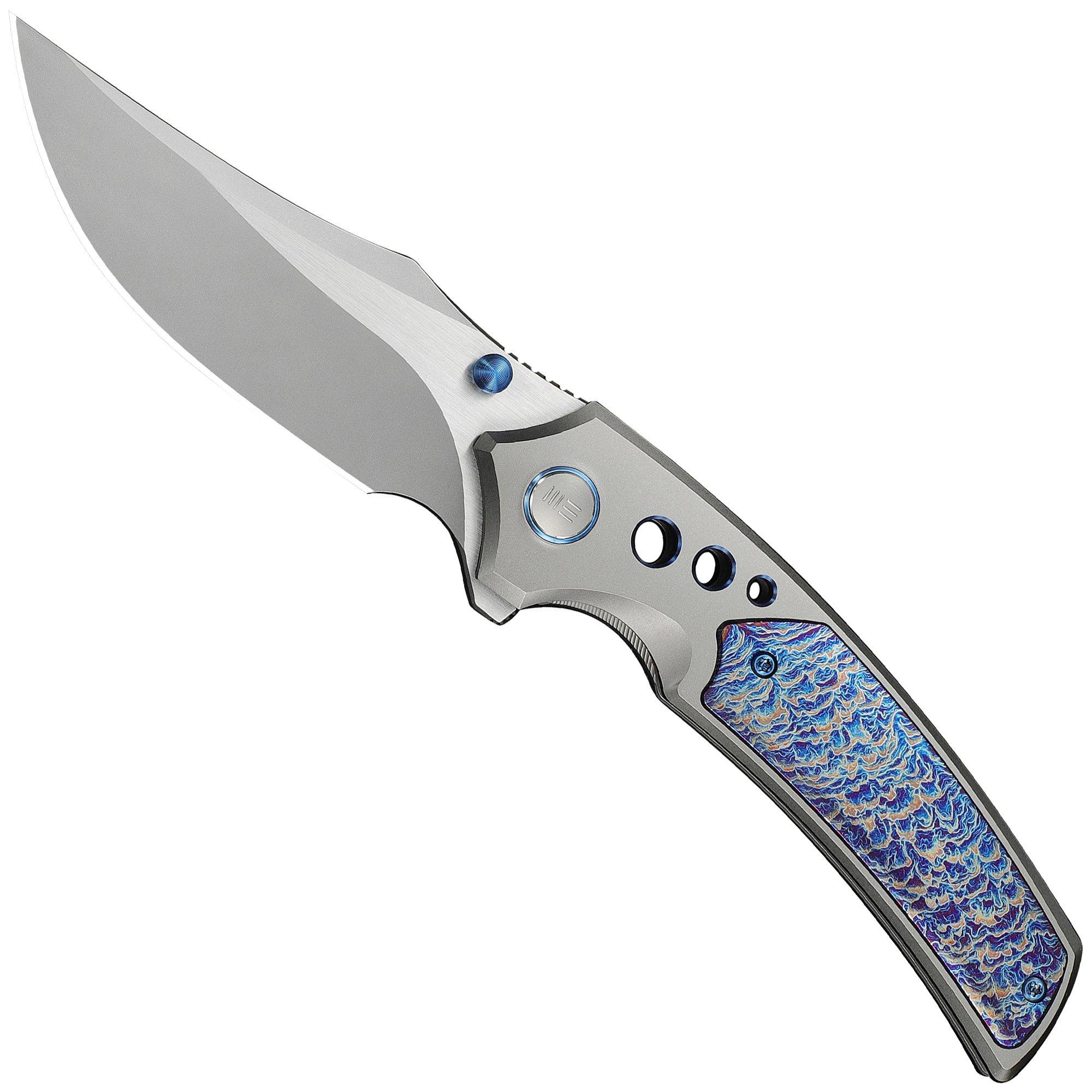 WE Knife Skynix WE24087-2, Two Tone Böhler M390, Gray Titanium, Flamed Inlay pocket knife