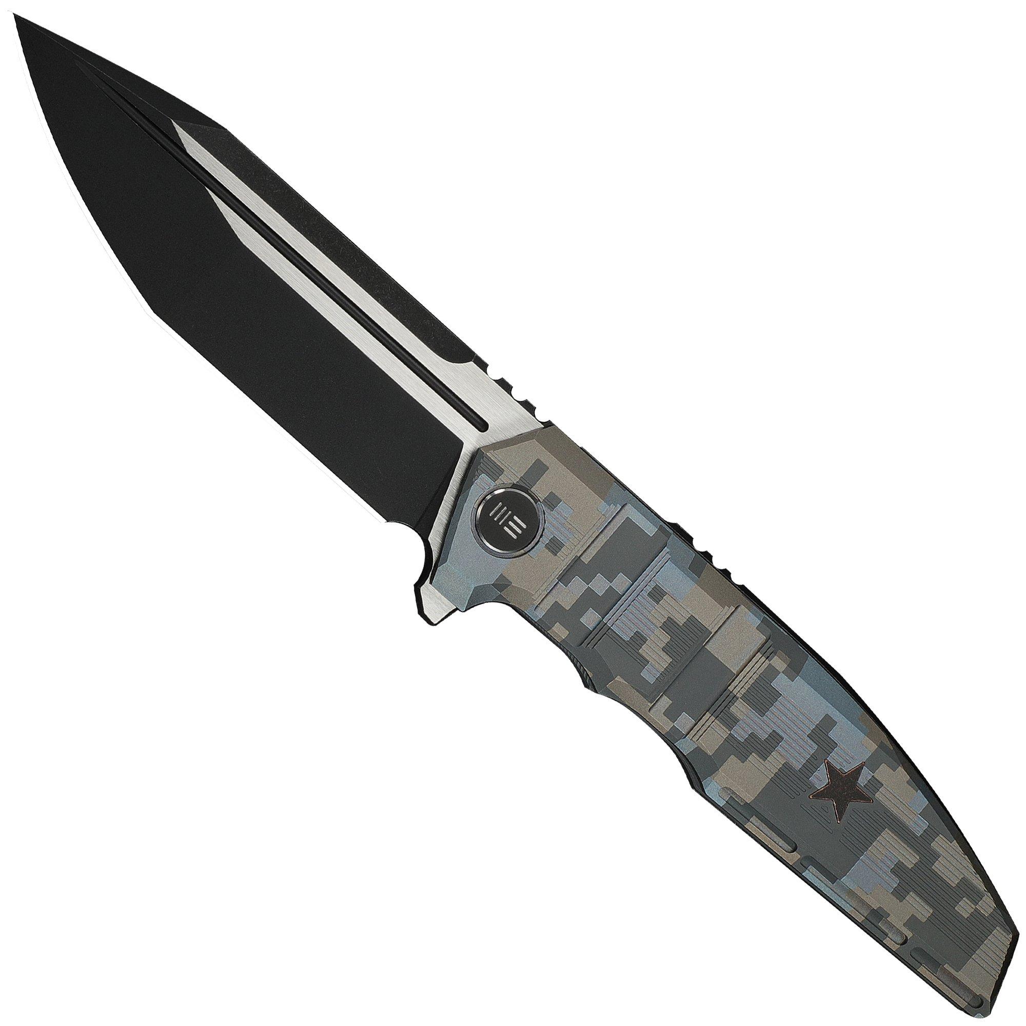 WE Knife Breach WE25077-3, Limited Edition, Blackwashed/Satin Böhler M390, Pixel Pattern Titanium pocket knife