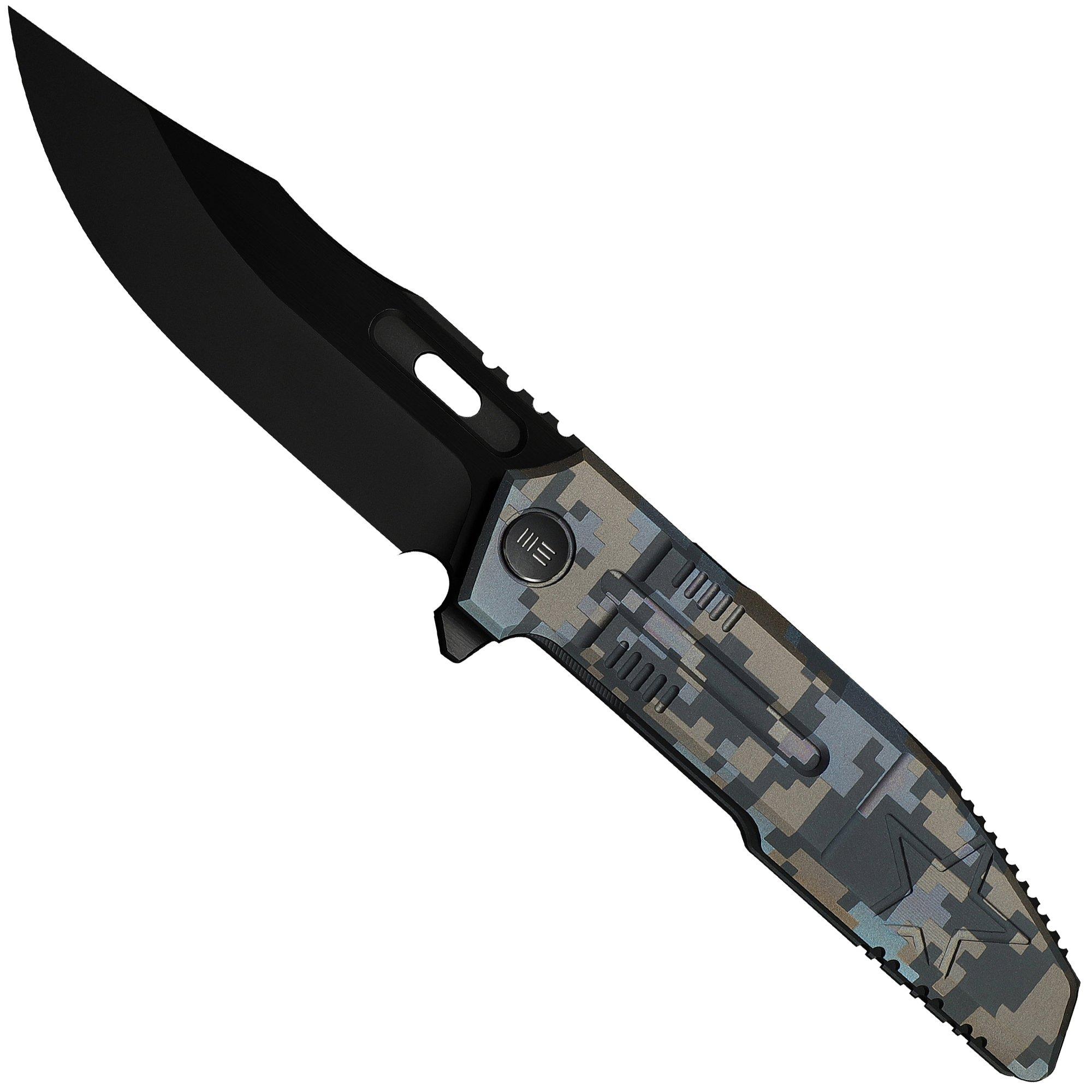 WE Knife Barracks Limited Edition WE25078-3, Blackwashed Böhler M390, Pixel Pattern Titanium, navaja
