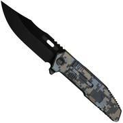 Imagem para WE Knife Barracks Limited Edition WE25078-3, Blackwashed Böhler M390, Pixel Pattern Titanium, navalha