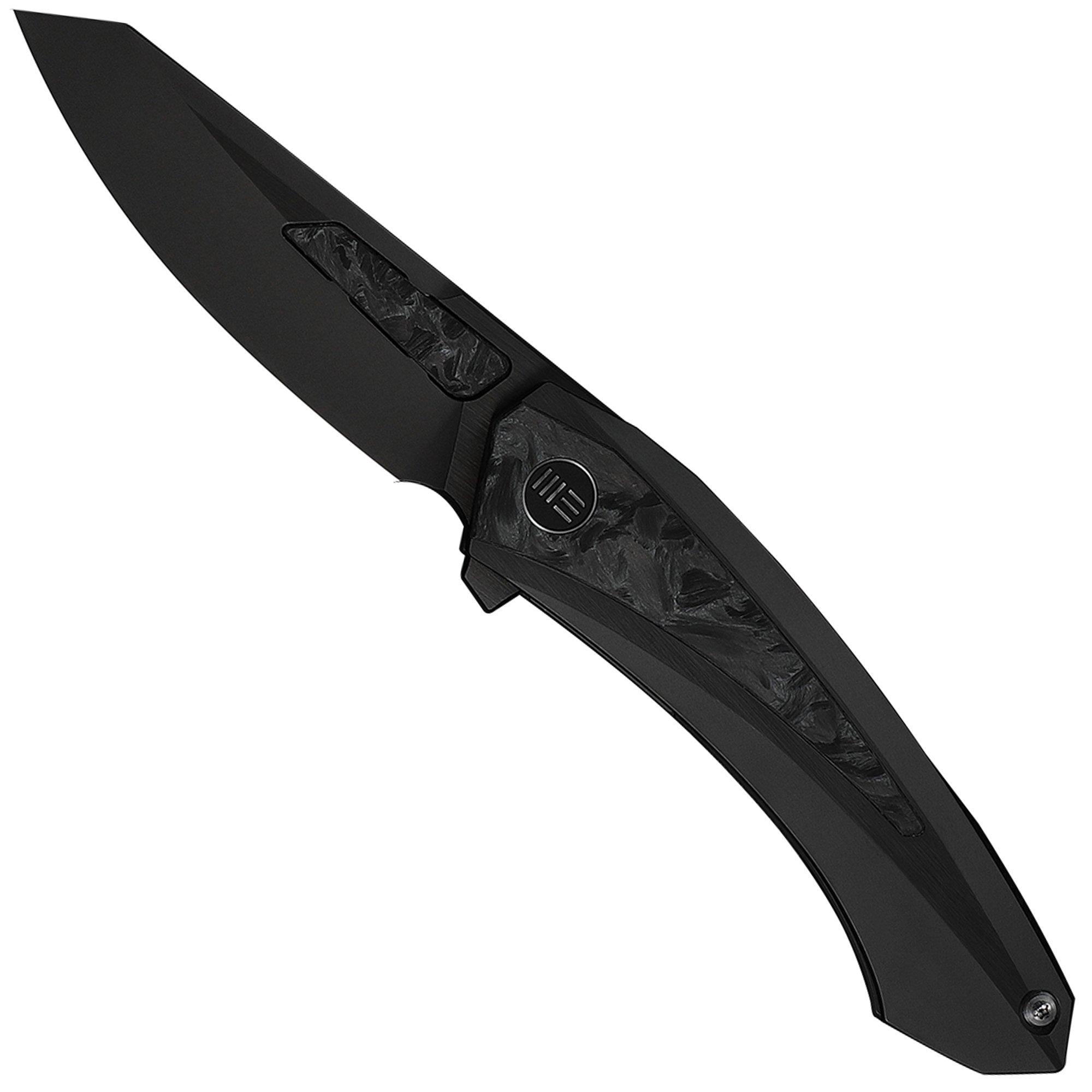 WE Knife Suisei WE25086-3, Dark Graphite Stonewashed M390, Dark Graphite Titanium, Black/White Carbon Fiber Inlay zakmes, Dew Hara design
