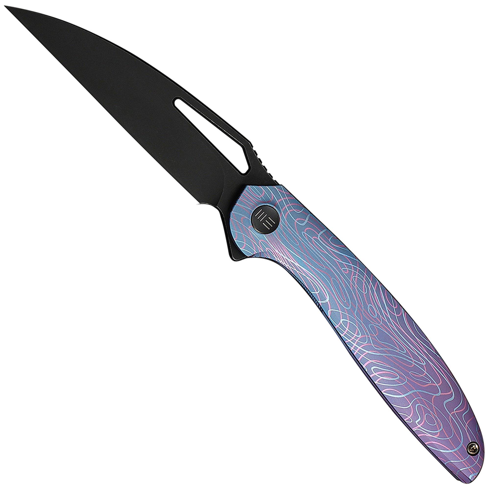 WE Knife Tiercel WE26021-3, Black Stonewashed CPM MagnaCut, Blue/Purple Titanium zakmes