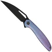 Afbeelding voor WE Knife Tiercel WE26021-3, Black Stonewashed CPM MagnaCut, Blue/Purple Titanium zakmes