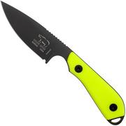 White River Knives M1 Backpacker Pro Yellow G10, Black Ionbond cuchillo fijo, funda Kydex 