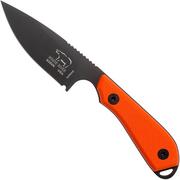White River Knives M1 Backpacker Pro Orange G10, Black Ionbond cuchillo fijo, funda Kydex 