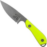 White River Knives M1 Backpacker Pro Yellow G10 cuchillo fijo, funda Kydex 