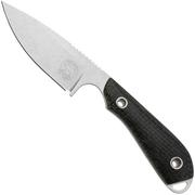 White River Knives M1 Black Burlap Micarta fixed knife, Kydex sheath