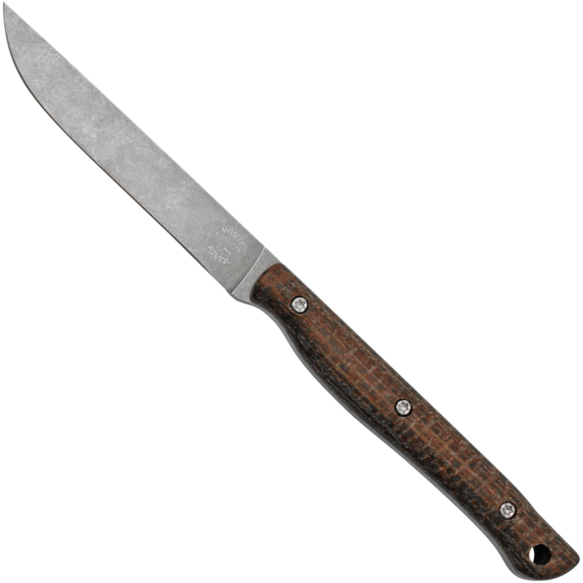 White River Exodus 3, Natural Canvas Micarta, Kydex Scheide, Feststehendes Messer