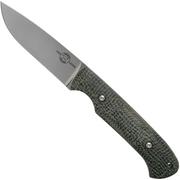 White River Knives Hunter Black Burlap Micarta Jagdmesser, Owen Baker Jr. Design