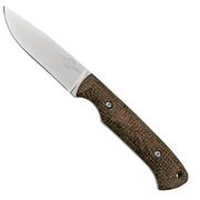 White River Knives Hunter Natural Burlap Micarta hunting knife, Owen Baker Jr. design
