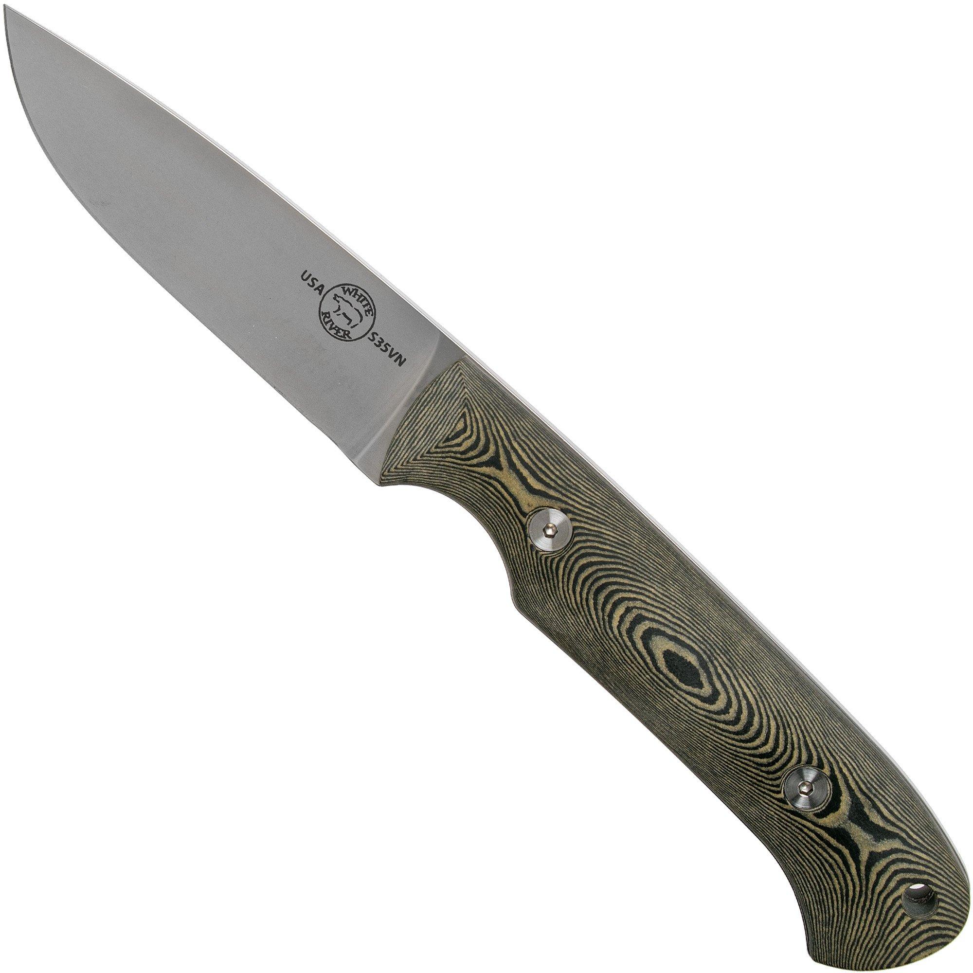 White River Knives Hunter Black & Maple Richlite hunting knife, Owen Baker Jr. design