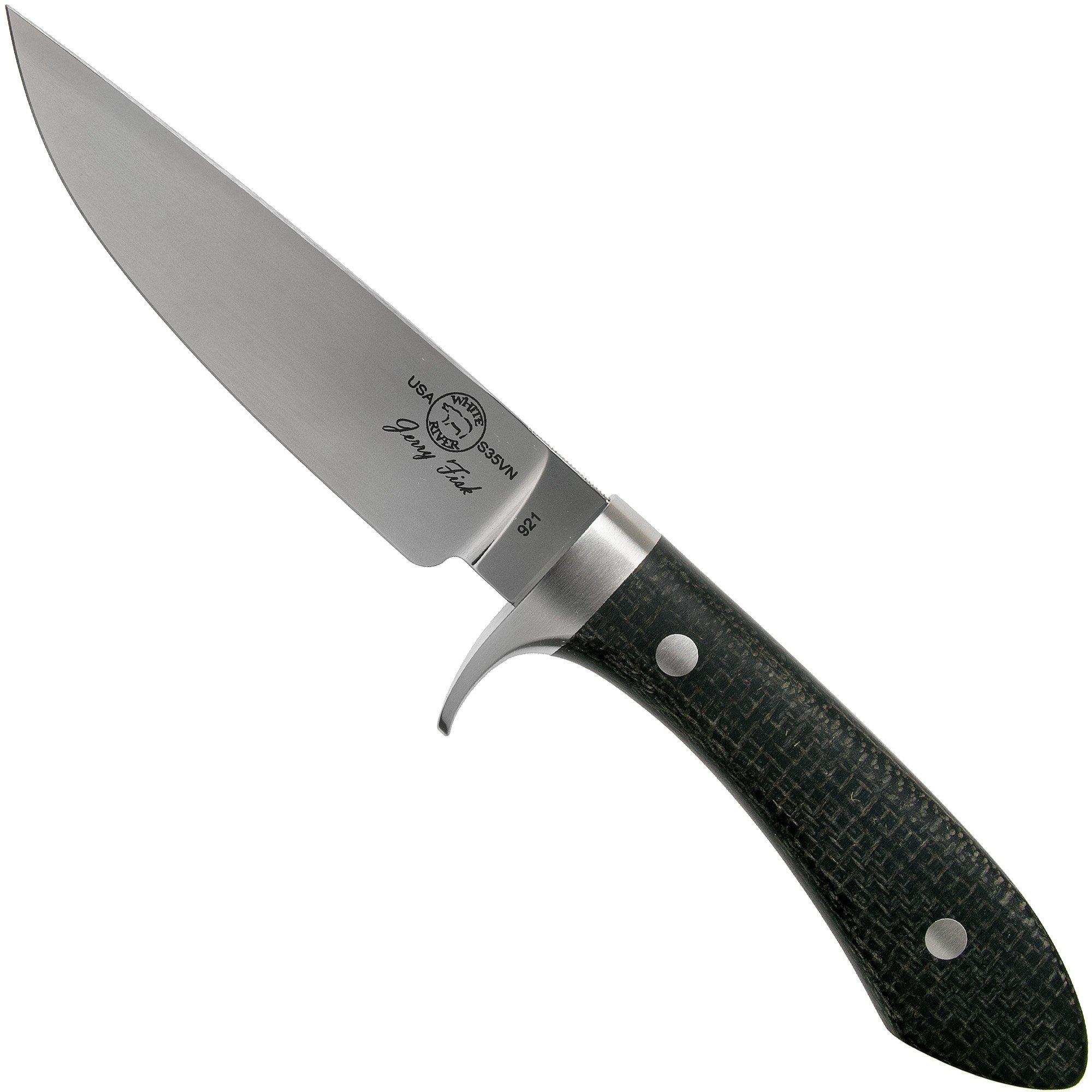 Nóż myśliwski White River Knives Sendero Classic Black Burlap Micarta, projekt Jerry Fisk