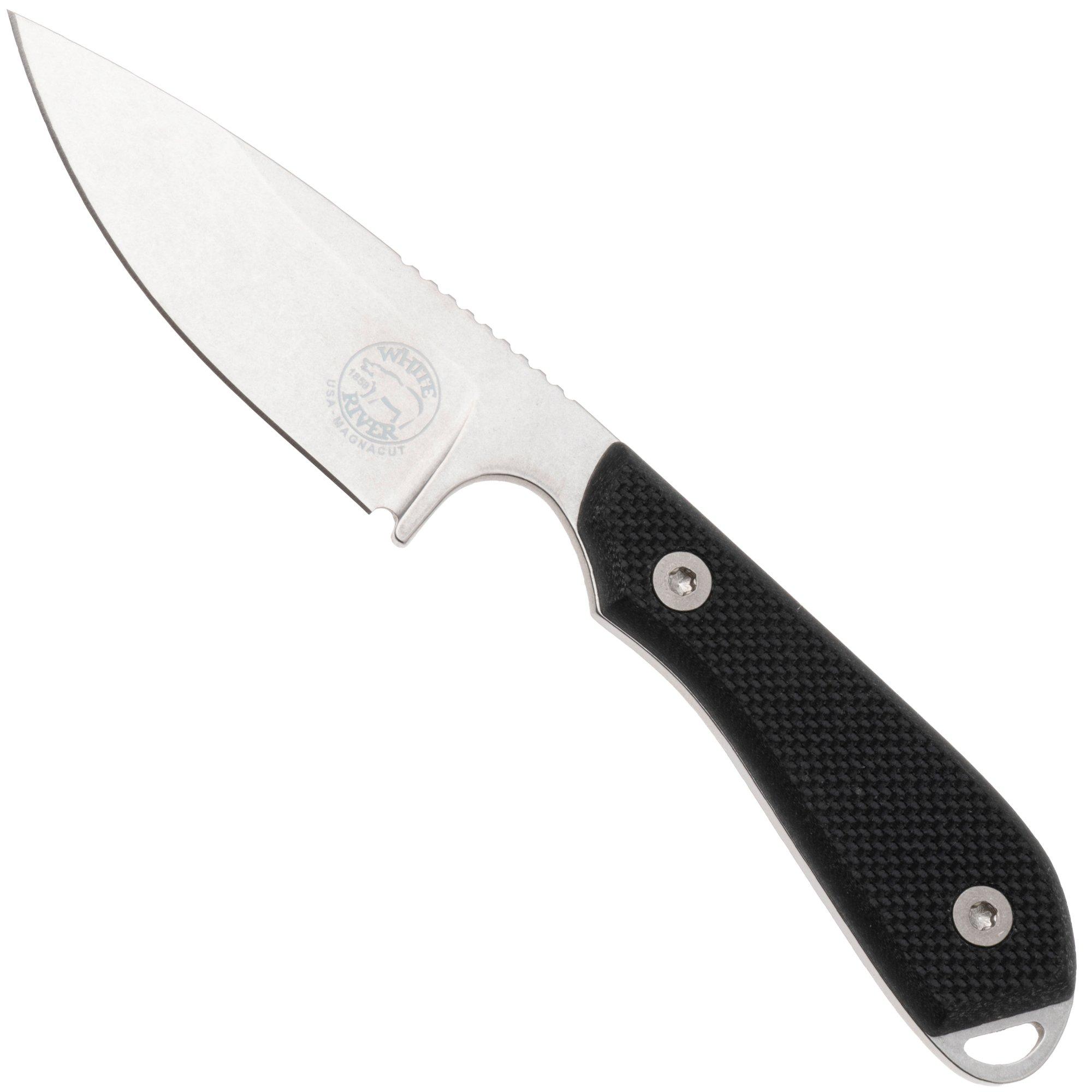 White River Knives M1 Backpacker Pro WRM1-TBL-MAG, Stonewashed CPM MagnaCut, Black G10, couteau fixe