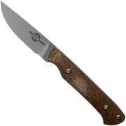 White River Knives Small Game Knife Natural Burlap Micarta Jagdmesser, Owen Baker Jr. Design