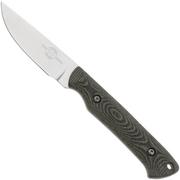 White River Small Game Knife Black-Olive Canvas Micarta, faca de caça,  Owen Baker Jr. design