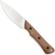 White River Knives Brave WRSS-BRV-BNA Stonewashed Magnacut, Natural Burlap Micarta, Jagdmesser, Smith and Sons Design