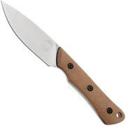 White River Knives Brave WRSS-BRV-MNB Stonewashed Magnacut, Natural Canvas Micarta, Jagdmesser, Smith and Sons Design