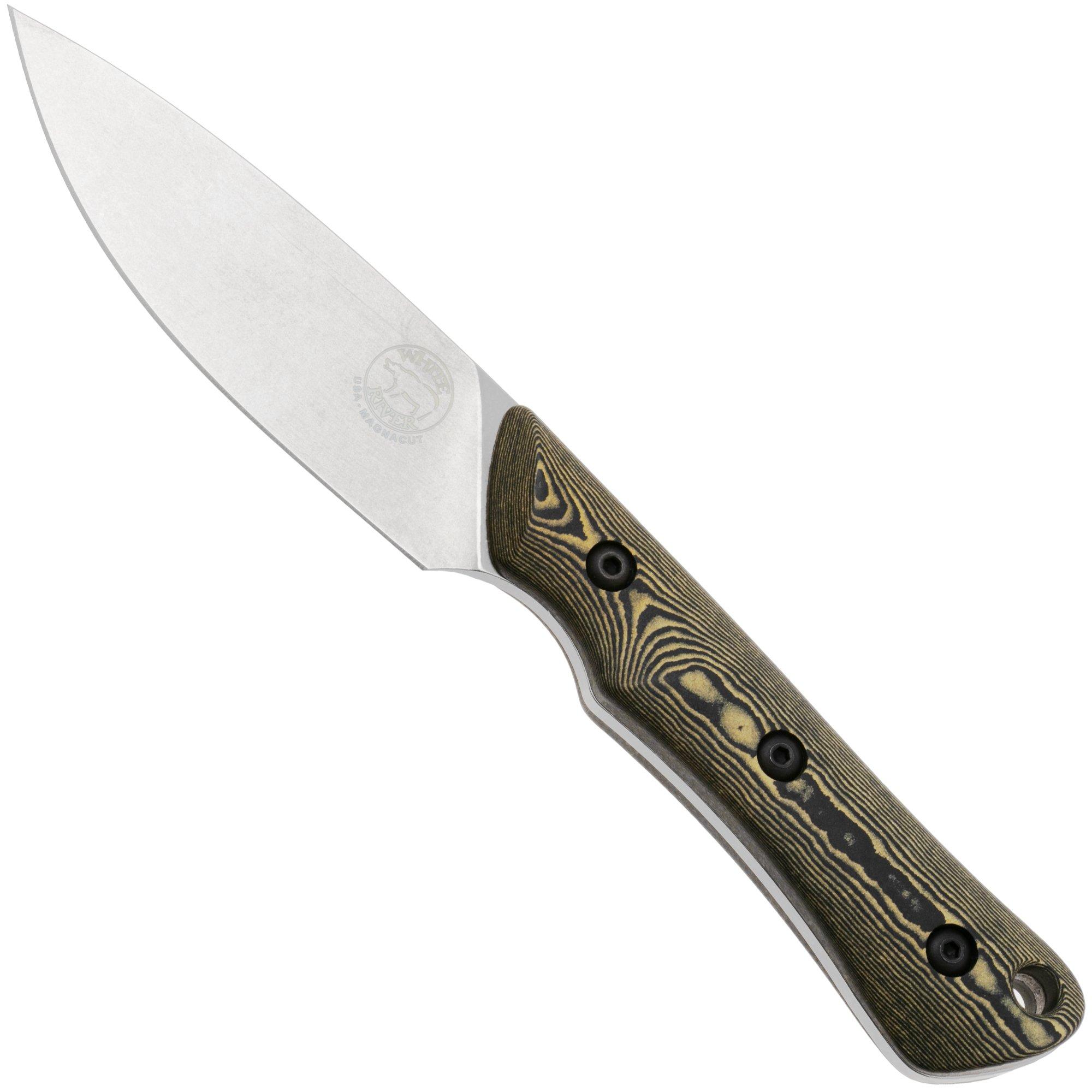 White River Knives Brave WRSS-BRV-RMB Stonewashed MagnaCut, Maple Black Richlite, hunting knife, Smith and Sons design
