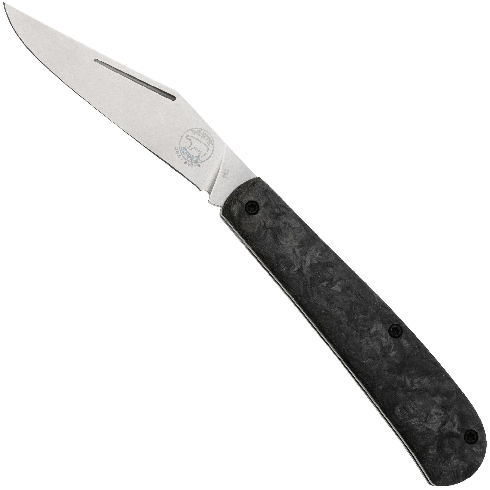 White River Knives Trailhead Trapper WRTHT-CFB, S35VN, Carbon Fiber Burl, Taschenmesser