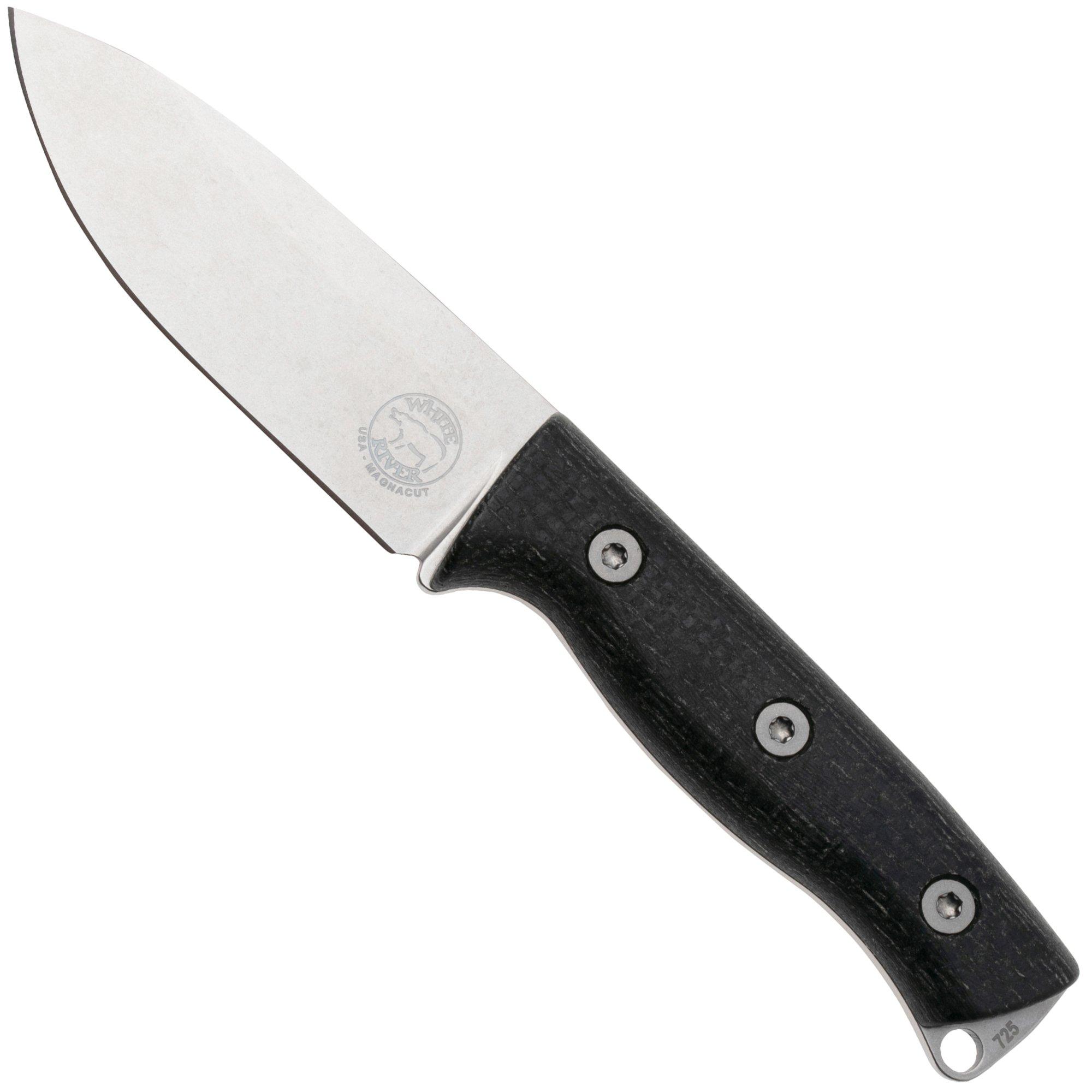 Nóż bushcraftowy White River Knives Ursus Cub UR35-BBL CPM MagnaCut, Black Burlap Micarta, pokrowiec Kydex z krzesiwem