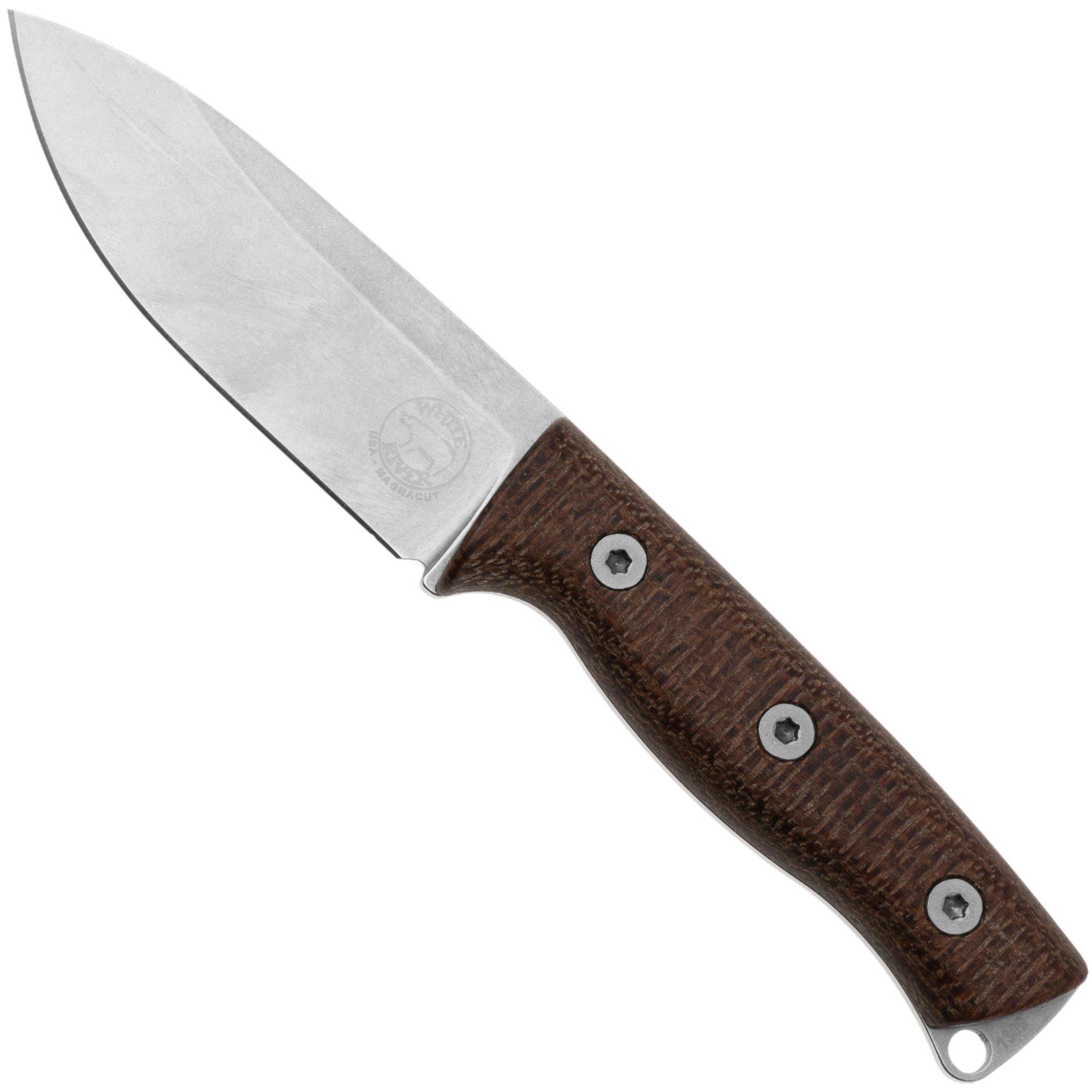 Nóż bushcraftowy White River Knives Ursus Cub UR35-BNA CPM Magnacut, Natural Burlap Micarta, pochwa kydex z krzesiwem