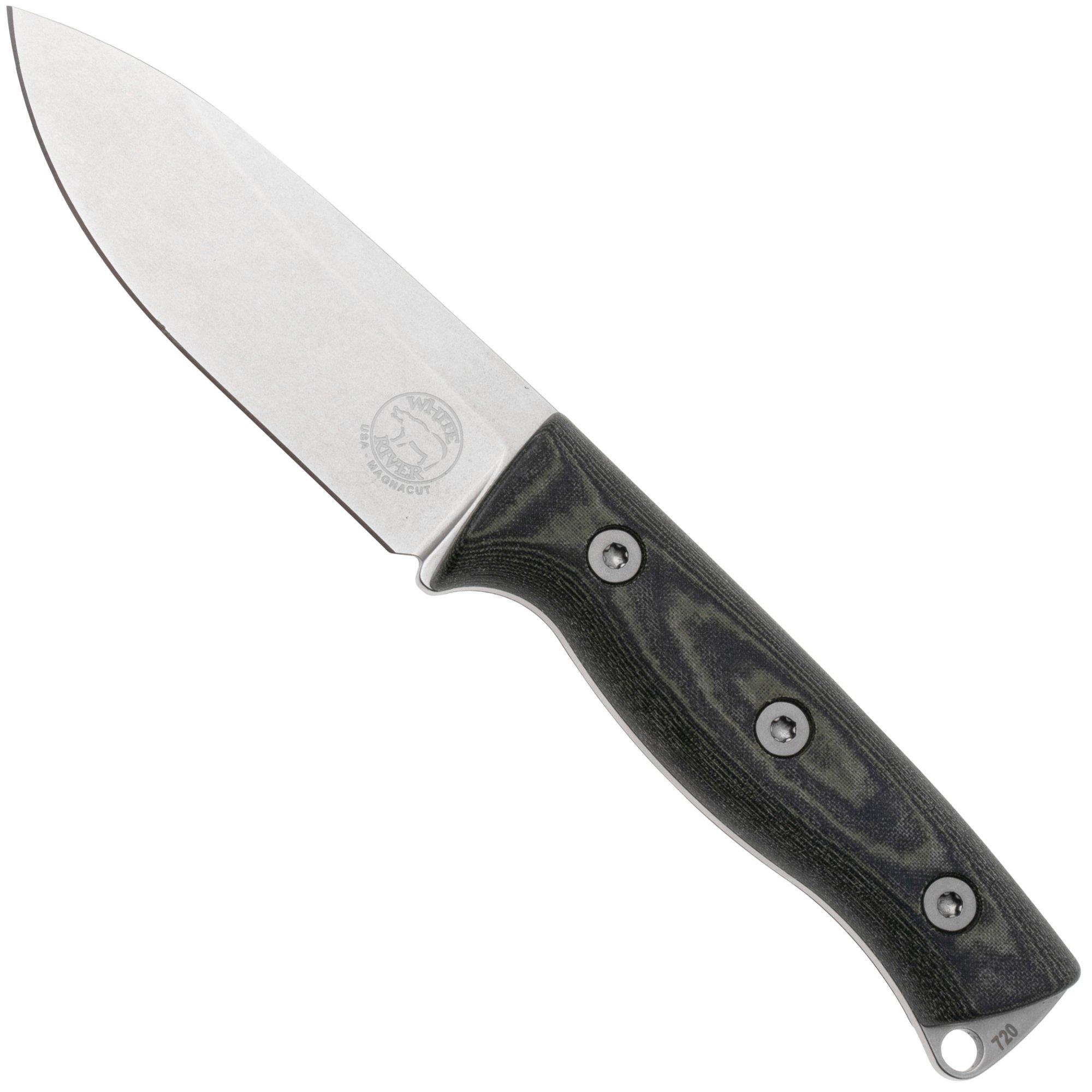 Nóż bushcraftowy White River Knives Ursus Cub UR35-LBO CPM MagnaCut, OD-Green Linen Micarta, pokrowiec Kydex z krzesiwem
