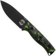 Afbeelding voor White River Ursus Cub Custom Shop Limited 2025, Cerakote MagnaCut, Green G10 Carbonfiber Marbled, bushcraftmes, Kydex schede met firesteel