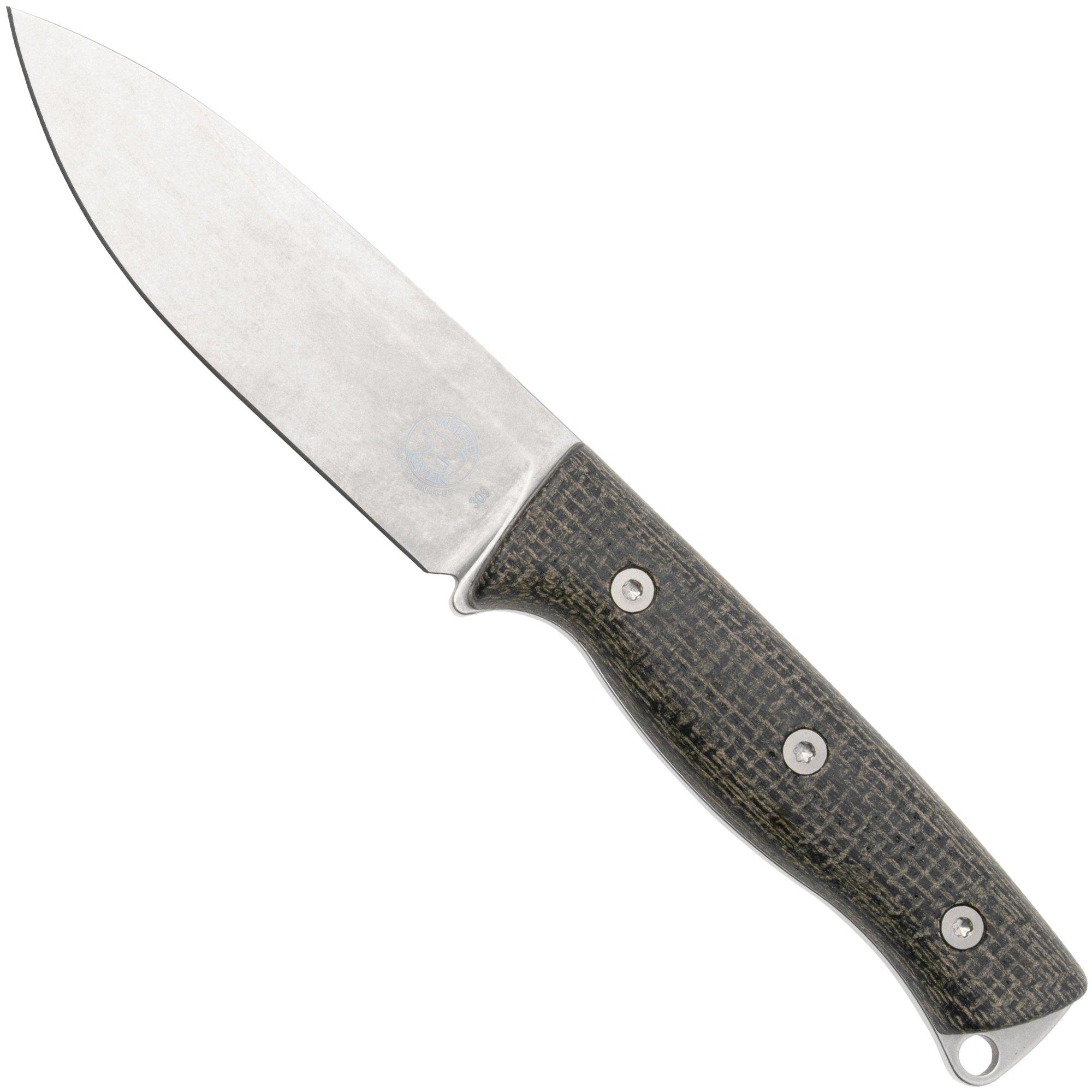 White River Knives Ursus 45 WRUR45-BBL-MAG, Stonewashed MagnaCut, Black Burlap Micarta, bushcraftmes