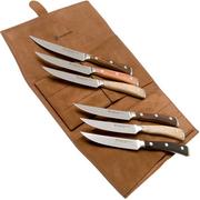 Wüsthof Ikon 1060560601, Juego de cuchillos para carne de 6 piezas con funda de cuero