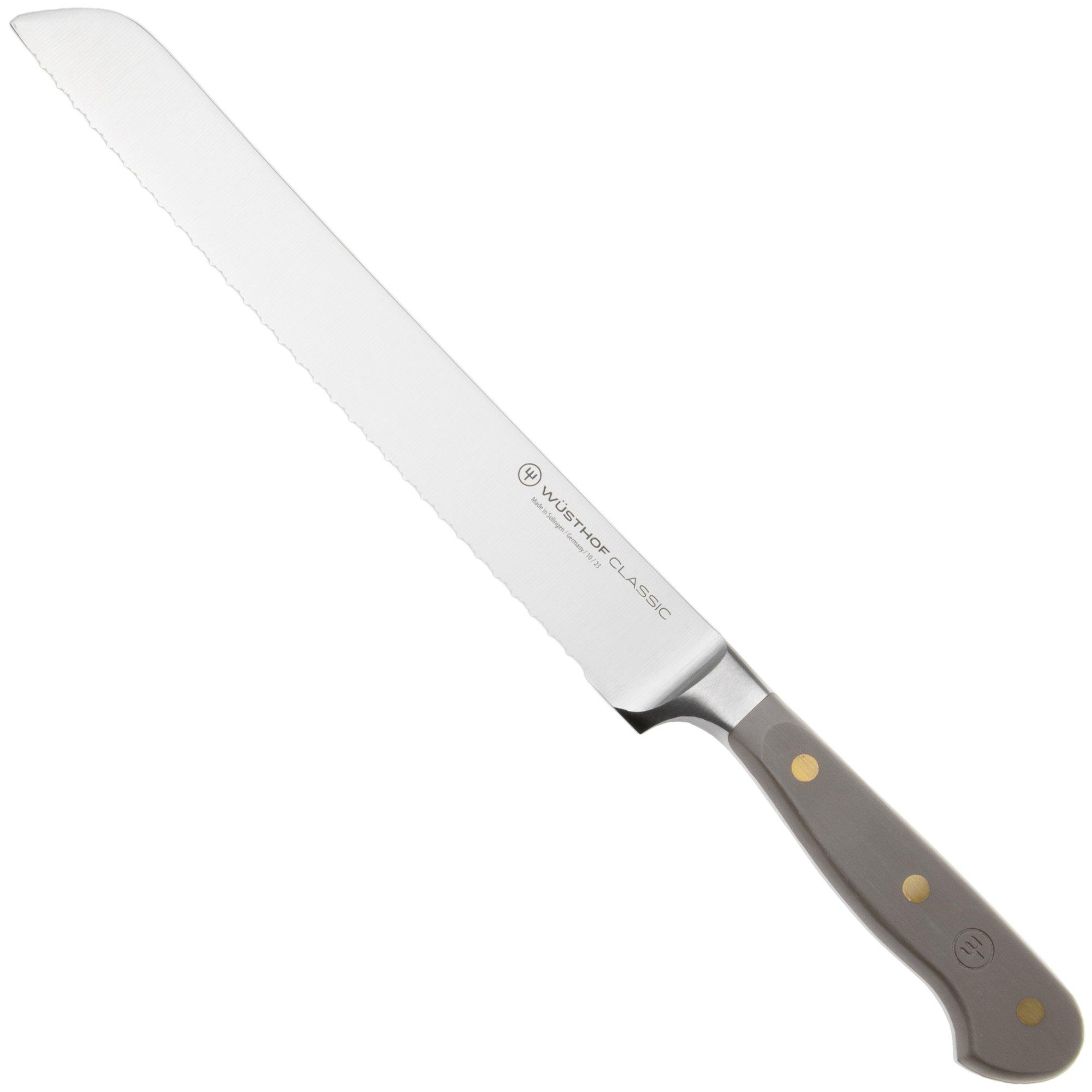 Wüsthof Classic Color Velvet Oyster 1061706123 broodmes met dubbele kartel, 23 cm