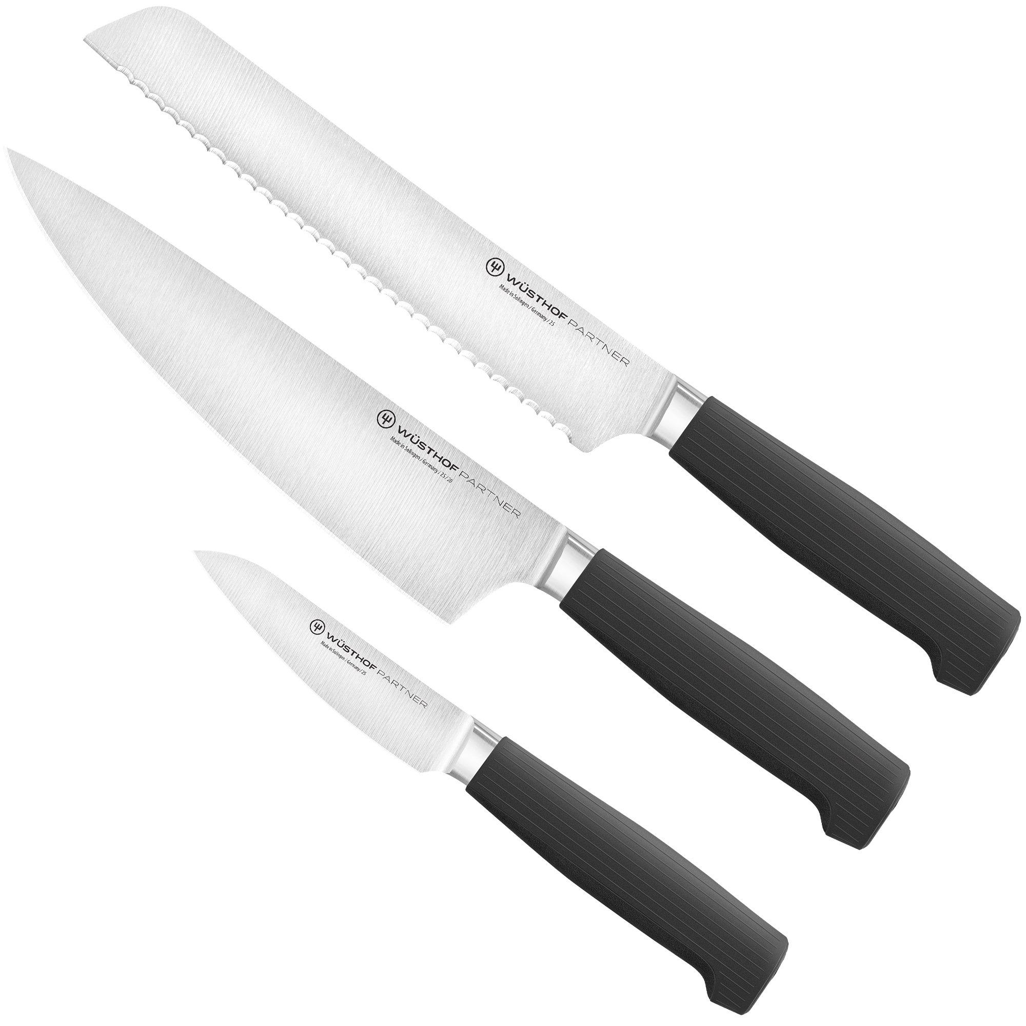 Wüsthof Partner 1061860301 Starter Set, 3-teiliges Messerset, Brotmesser, Kochmesser und Gemüsemesser