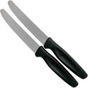 Wüsthof Create Collection Universalmesser 2- teiliges Set mit Wellenschliff, schwarz