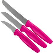 Wüsthof Create Collection three-piece peeling knife set, pink