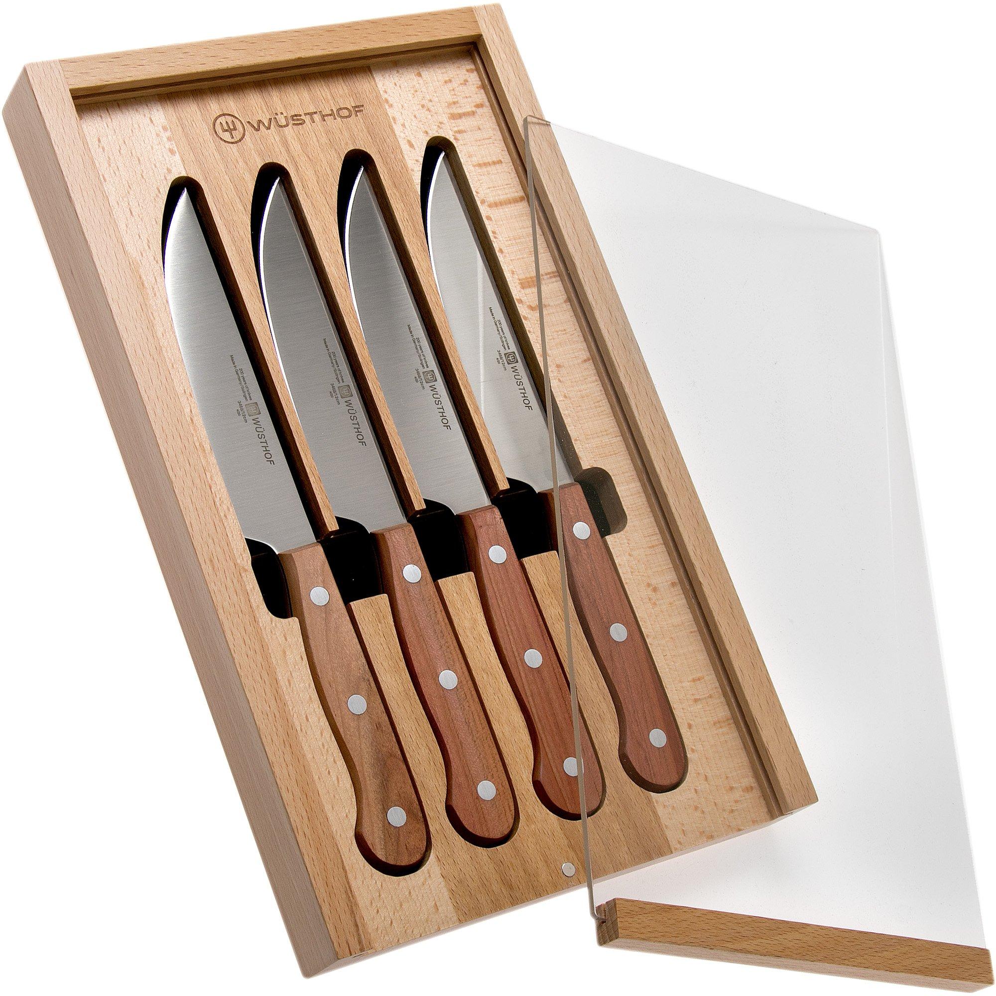 Wusthof 4 Piece 4.5'' Plum Wood Handle Steak Knife Set