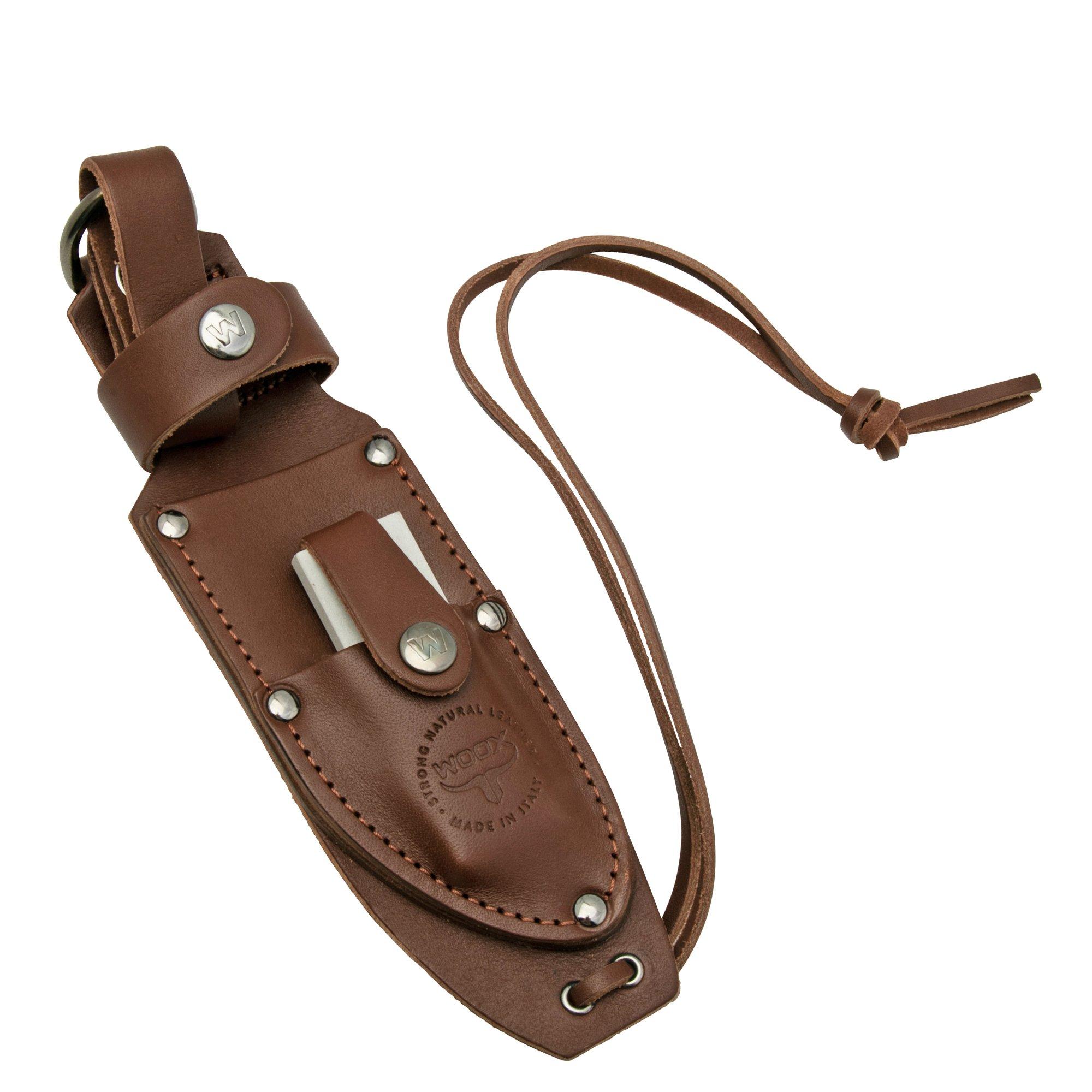 Woox Rock 62 Sheath BUSHT00101 leather sheath with Arkansas