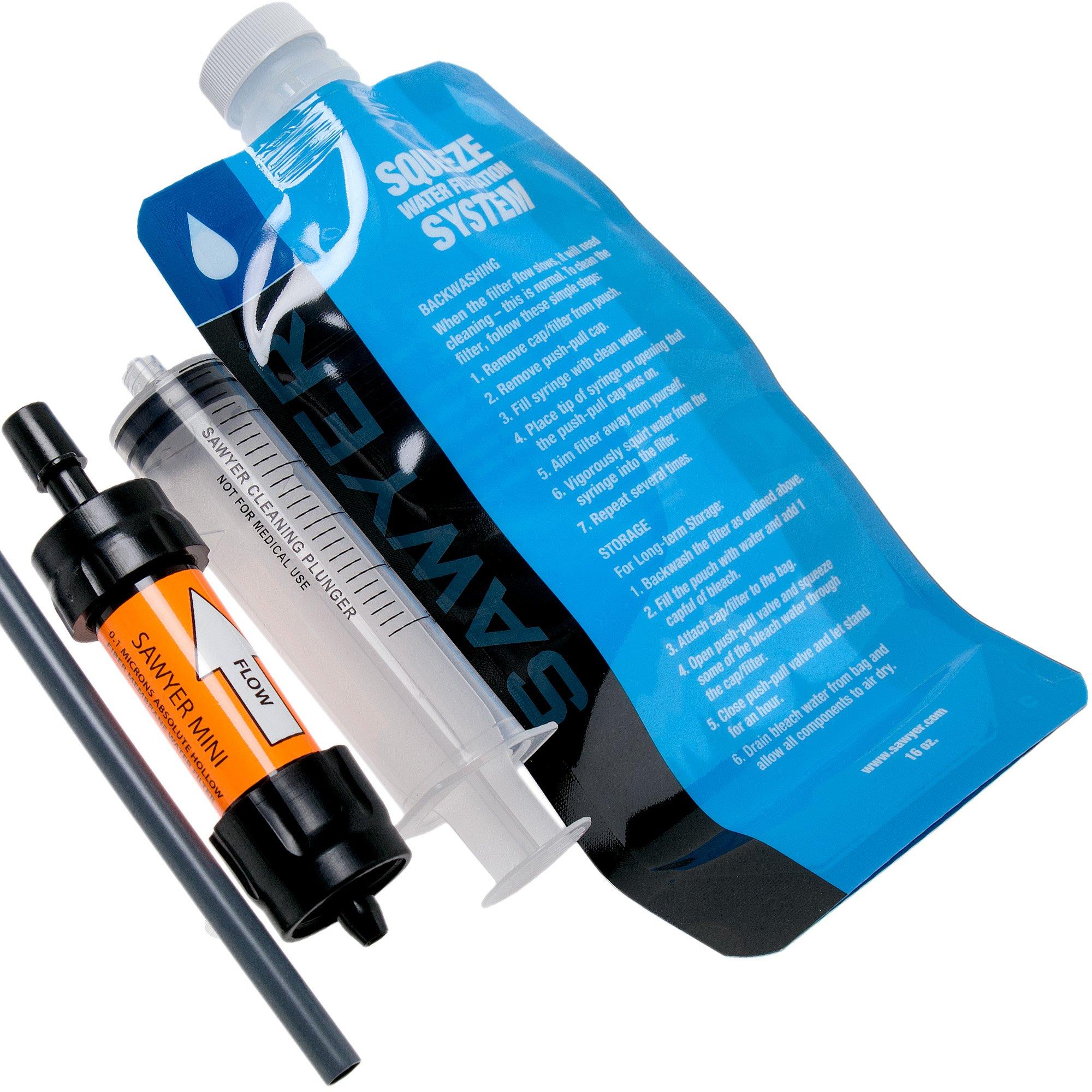 Sawyer mini waterfiter. Ideaal om toe te voegen aan uw noodpakket