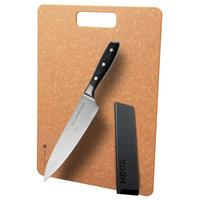 Afbeelding voor Eden Classic Damast koksmes met snijplank en mesbeschermer