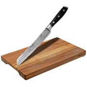 Afbeelding voor Eden Classic Damast broodmes met acacia snijplank