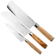 Afbeelding voor Eden Sugoi Olive 3-delige messenset santoku, nakiri en universeelmes