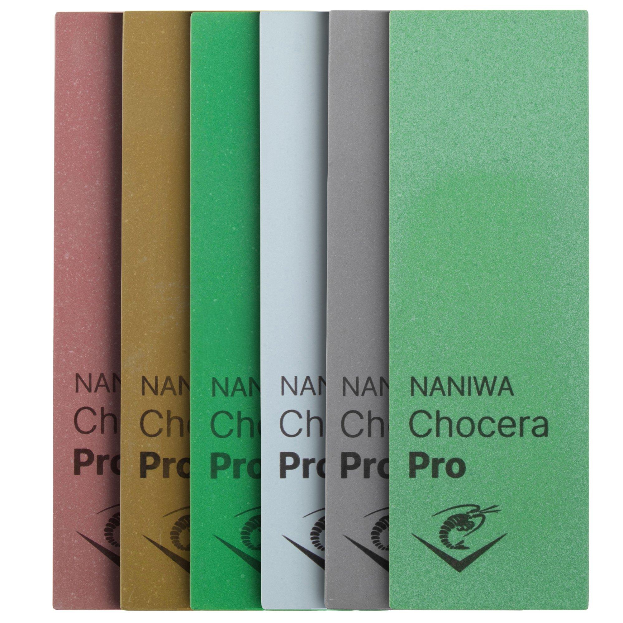 Naniwa Chocera Pro sharpening stones, grain 400, 1000, 2000, 3000, 5000 & 10.000