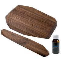 Afbeelding voor Noyer snijplank en messenmagneet 40 cm walnoot, met Eden minerale olie