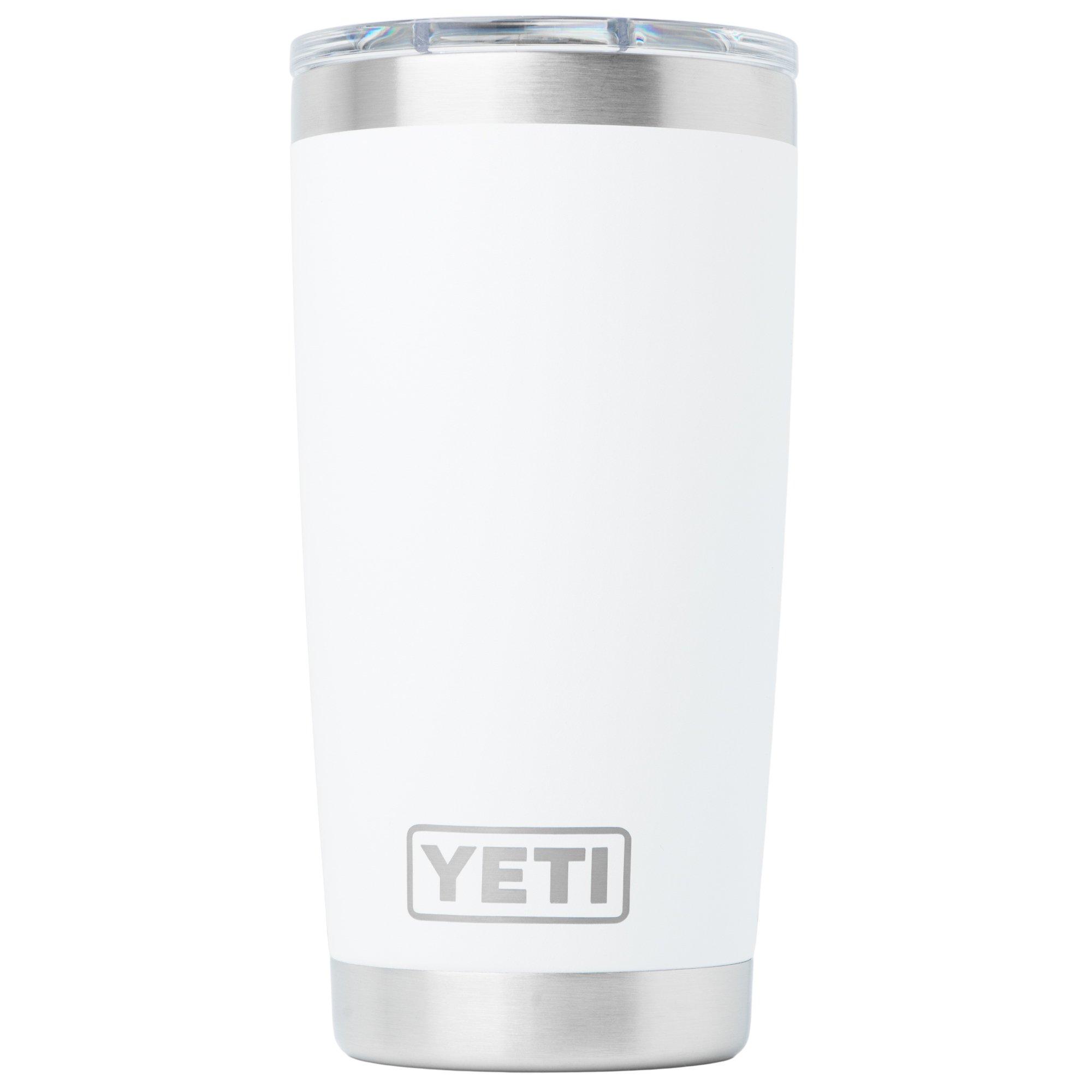 Yeti Rambler Tumbler Cup 20oz Mag Slider Lid, White, thermos tumbler with lid, 591 ml