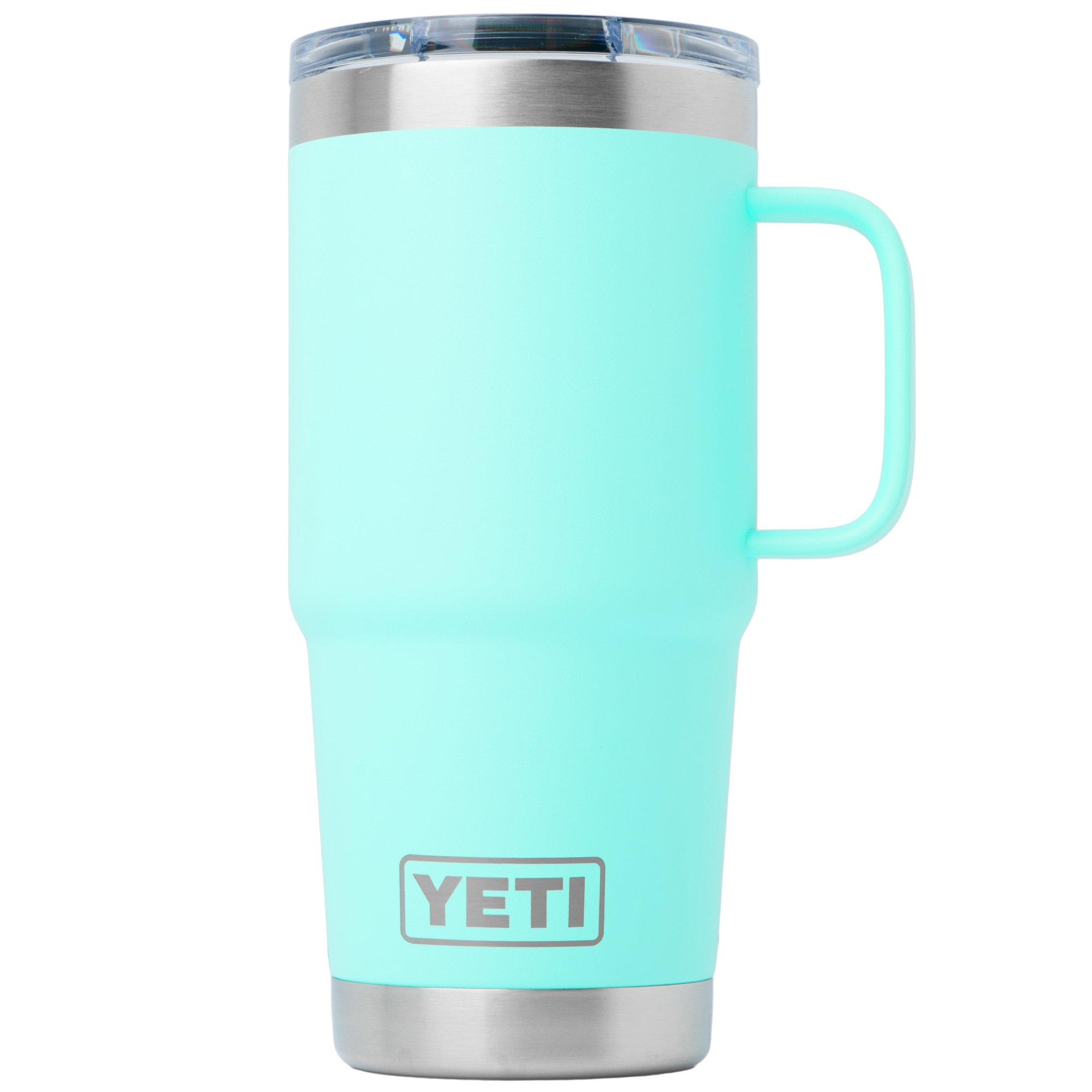 Yeti Rambler Travel Mug 20oz Stronghold Lid, Seafoam, Thermos Reisebecher mit Deckel, 591 ml
