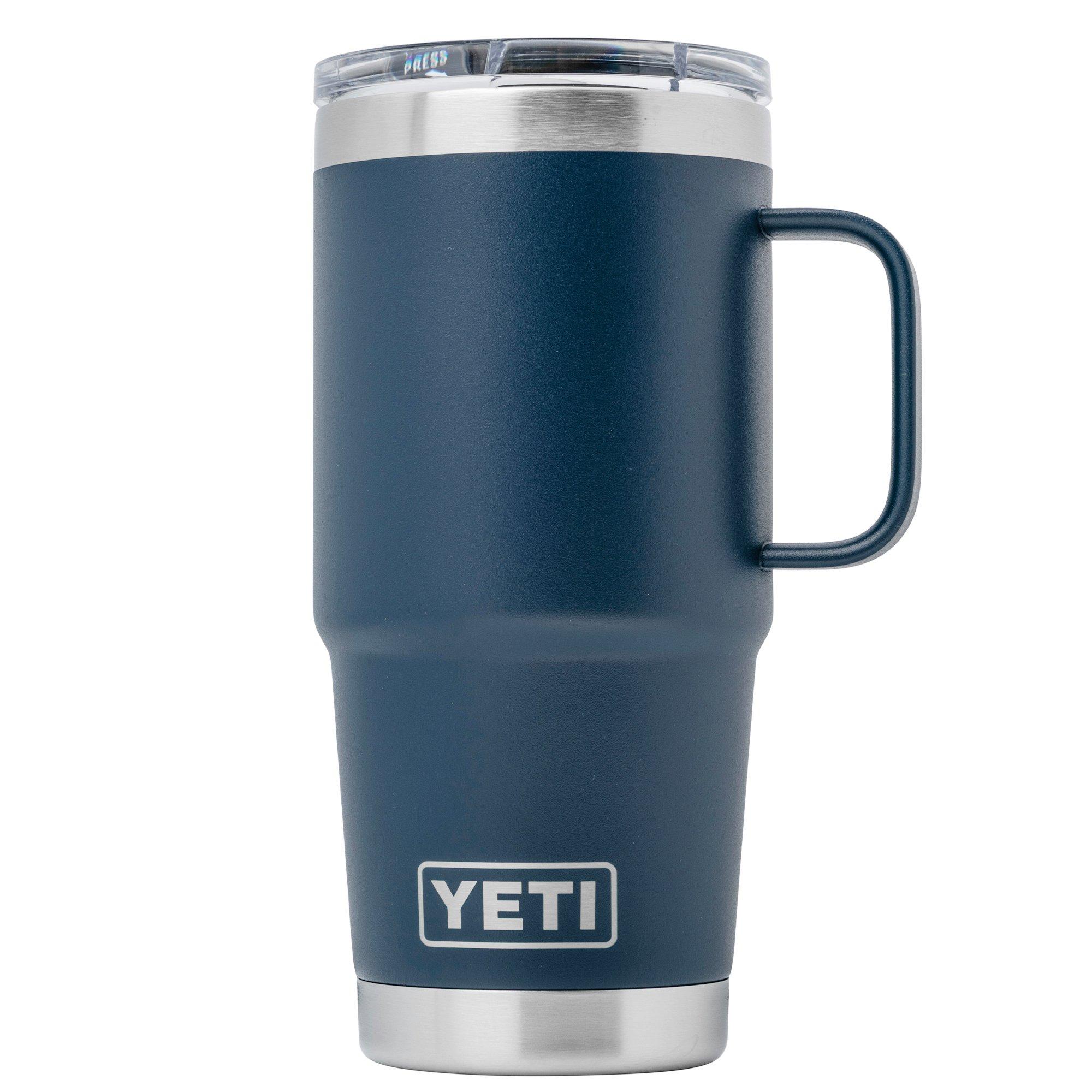 Yeti Rambler Travel Mug 20oz Stronghold Lid, Navy Blue, thermos travel mug with lid, 591 ml