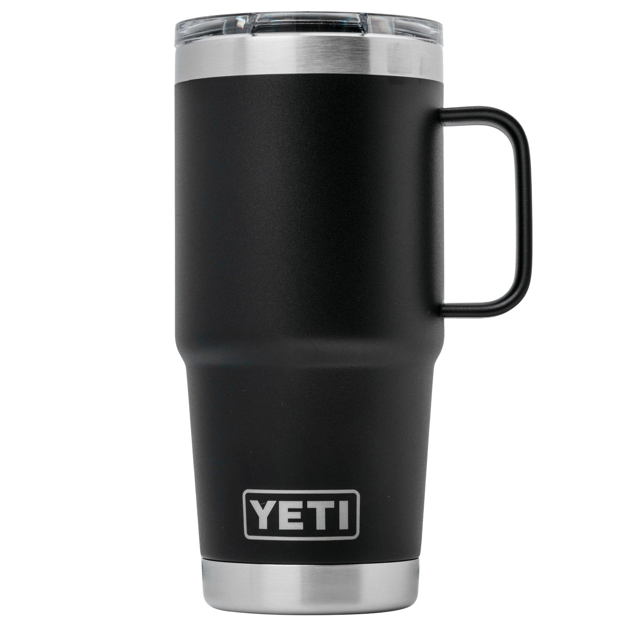 Yeti Rambler Travel Mug 20oz Stronghold Lid, Black, thermos travel mug with lid, 591 ml