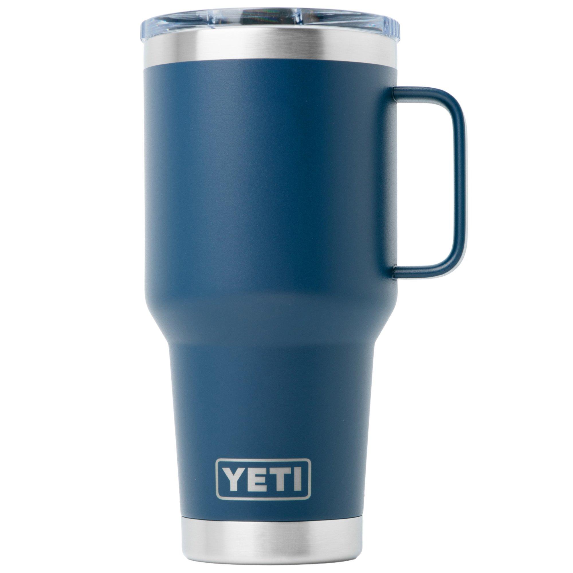 Yeti Rambler Travel Mug 30oz Stronghold Lid, Navy Blue, thermos travel mug with lid, 887 ml