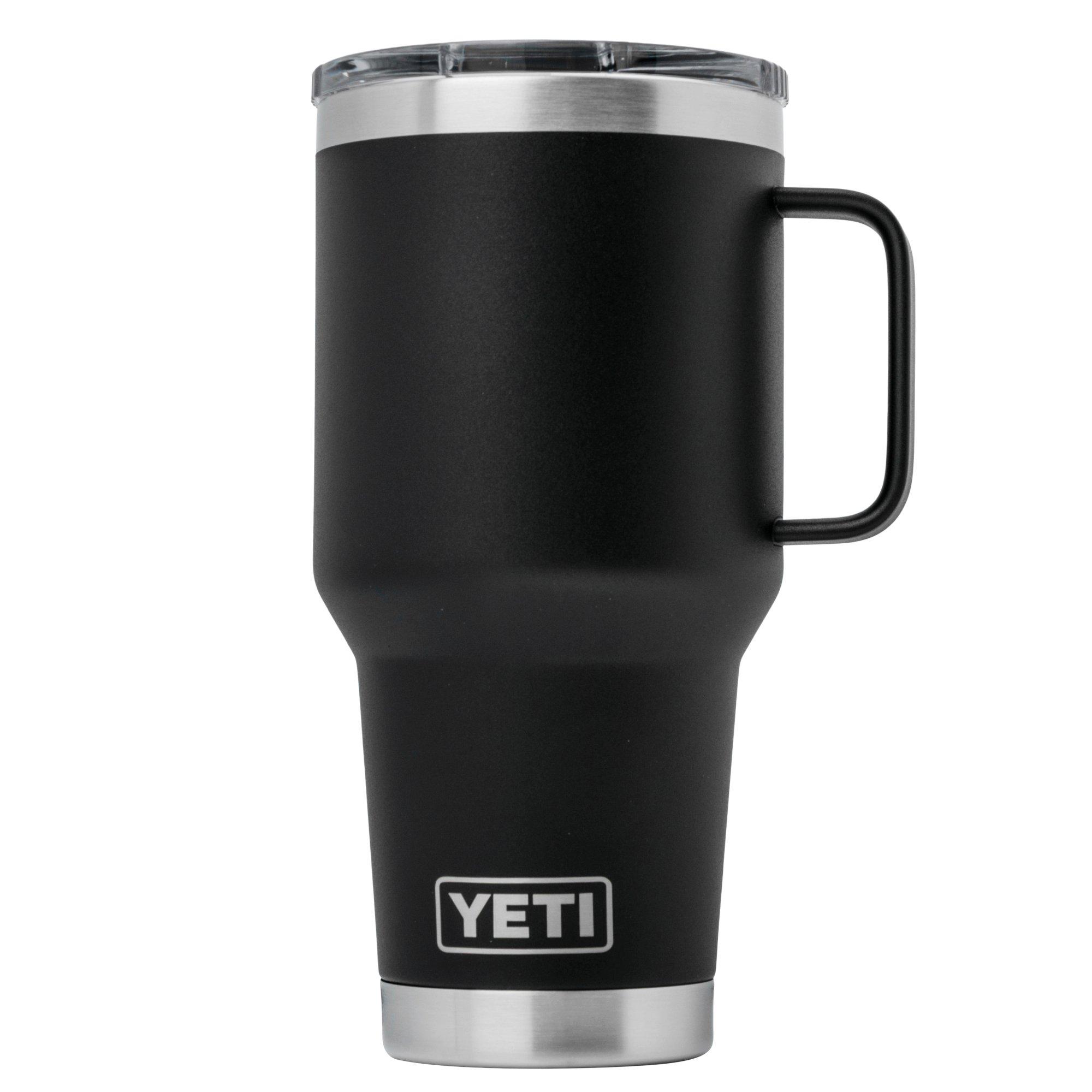 Yeti Rambler Travel Mug 30oz Stronghold Lid, Black, thermos travel mug with lid, 887 ml