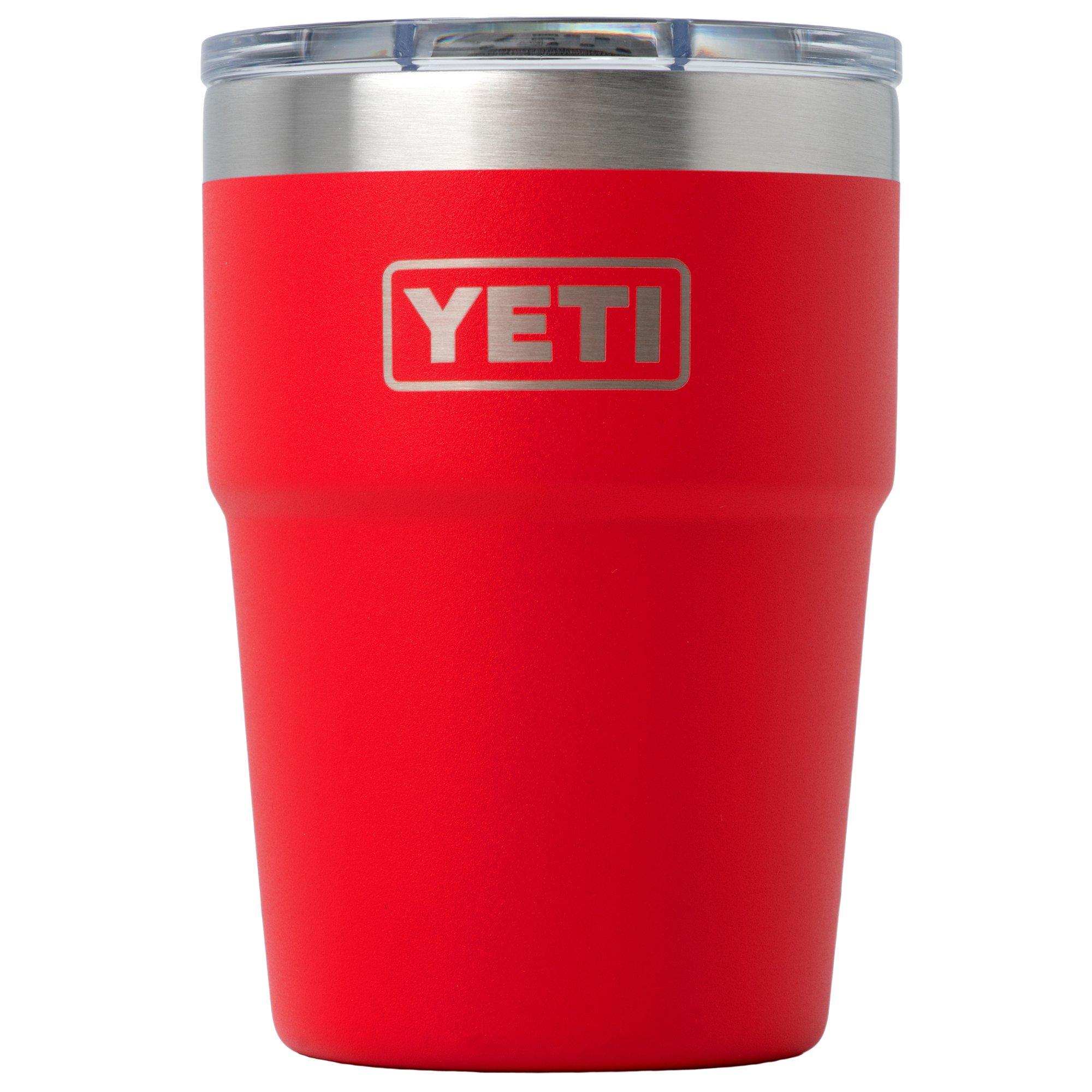 Yeti Rambler Stackable Cup 16oz Mag Slider Lid, Rescue Red, stapelbarer Thermobecher mit Deckel, 473 ml