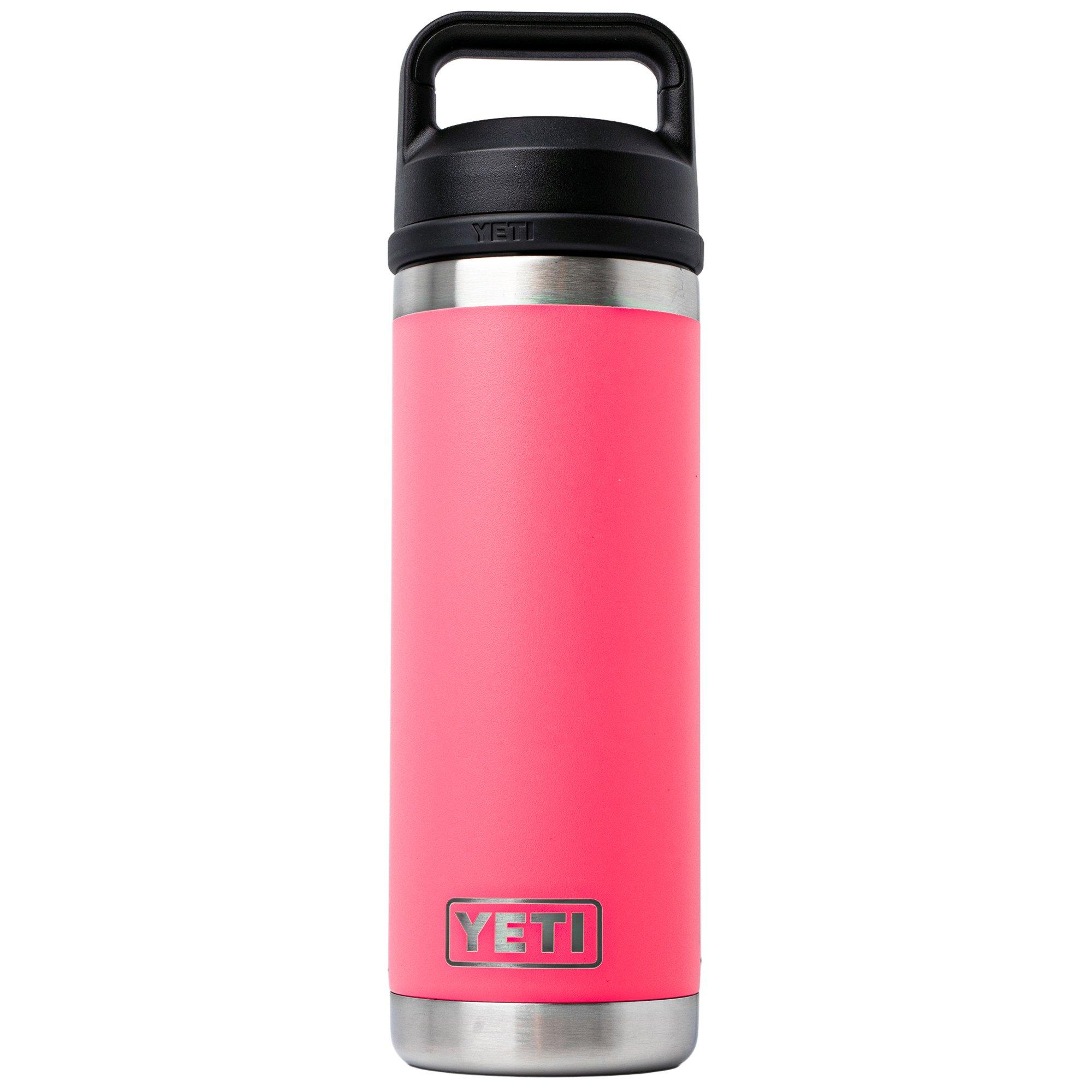 Yeti Rambler Bottle 18oz Chug Cap, Tropical Pink, thermos bottle with drinking spout, 532 ml