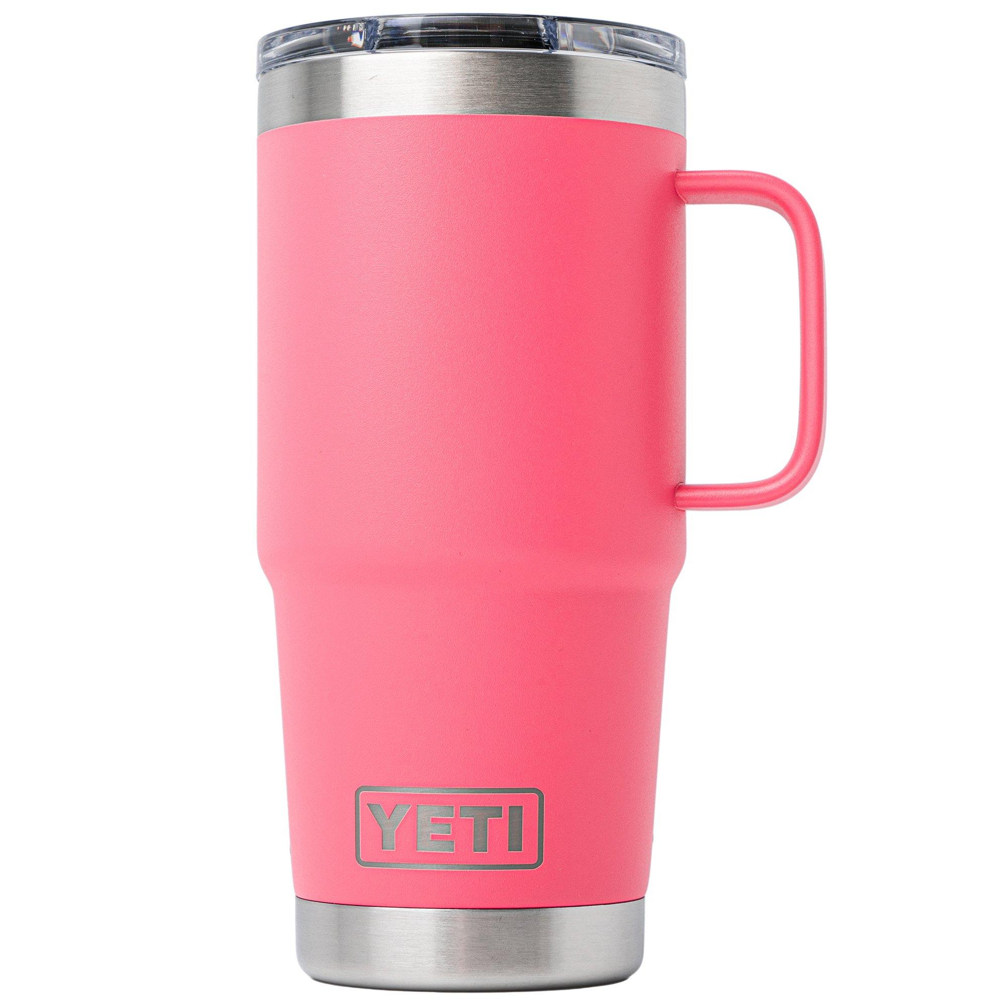 Yeti Rambler Travel Mug 20oz Stronghold Lid, Tropical Pink, Thermos Reisebecher mit Deckel, 591 ml